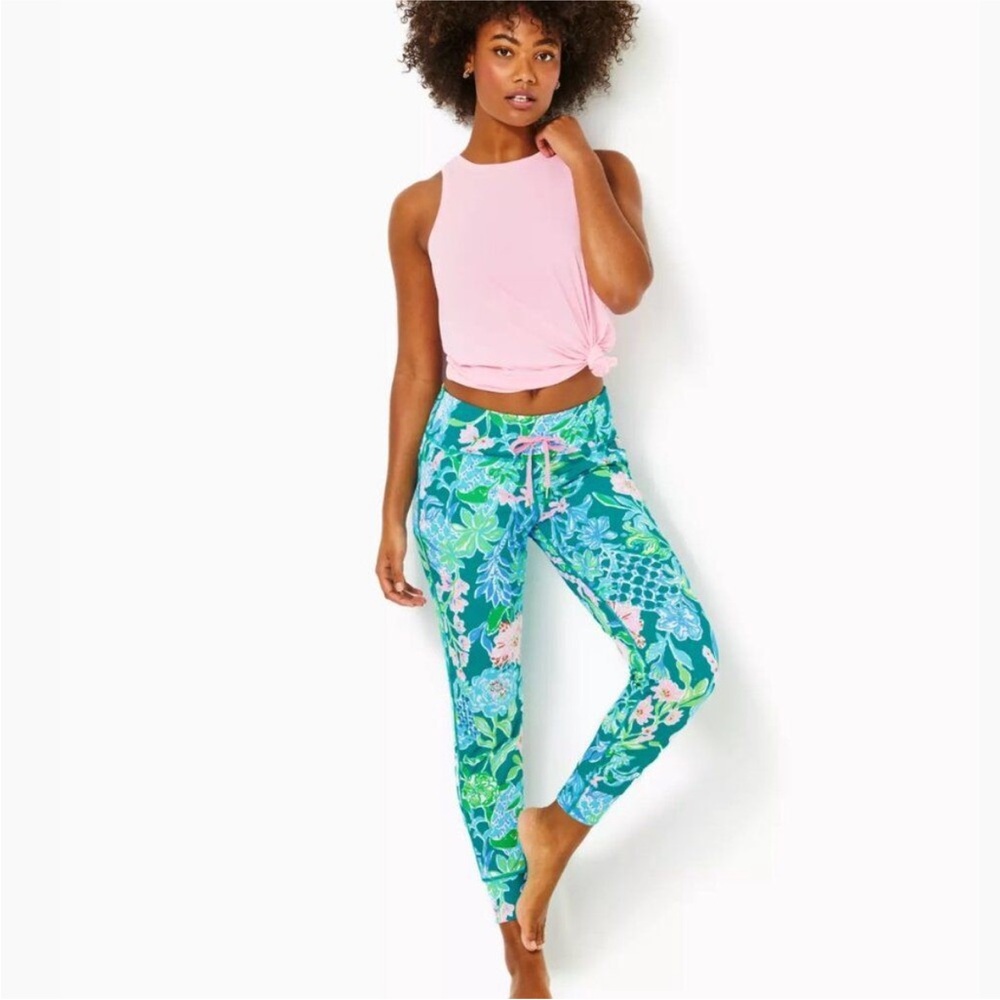 Lilly Pulitzer Blue and Green Floral Joggers